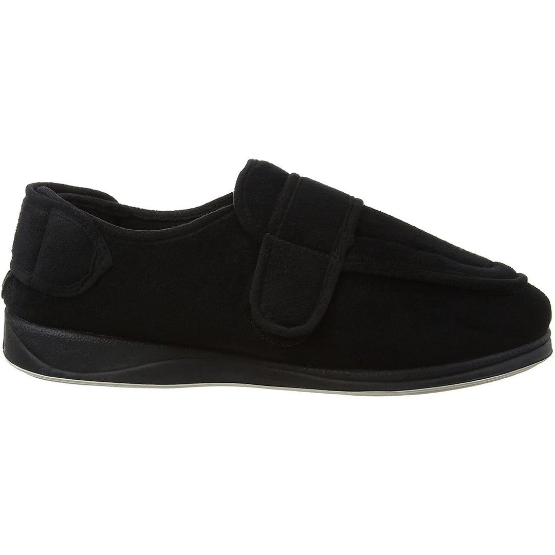 Womens Wide Fit Padders Wrap Slippers in Navy - Image 2
