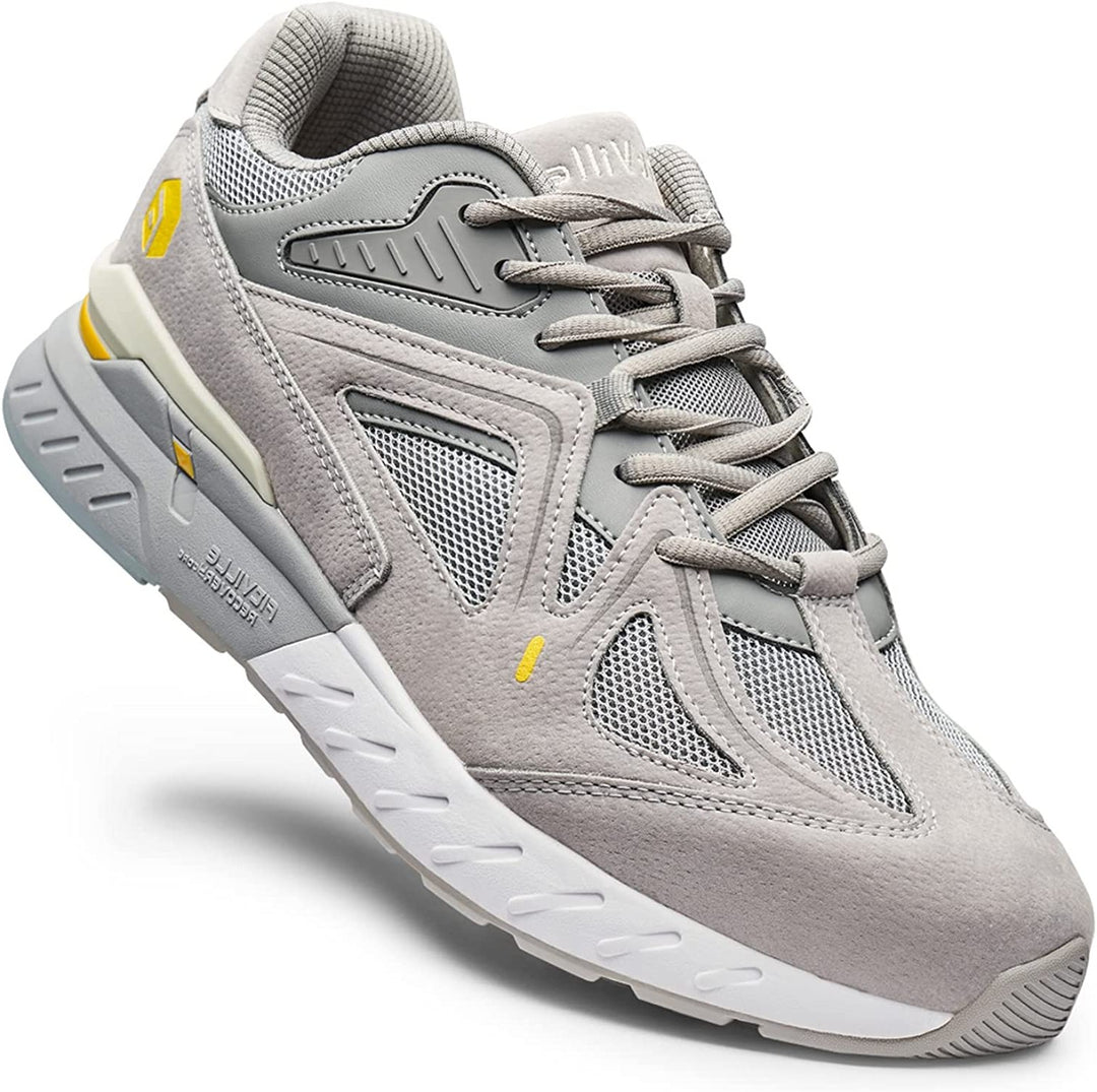 Mens Wide Fit Fitville Extra Wide Trainers in Sandy Grey - Image 3