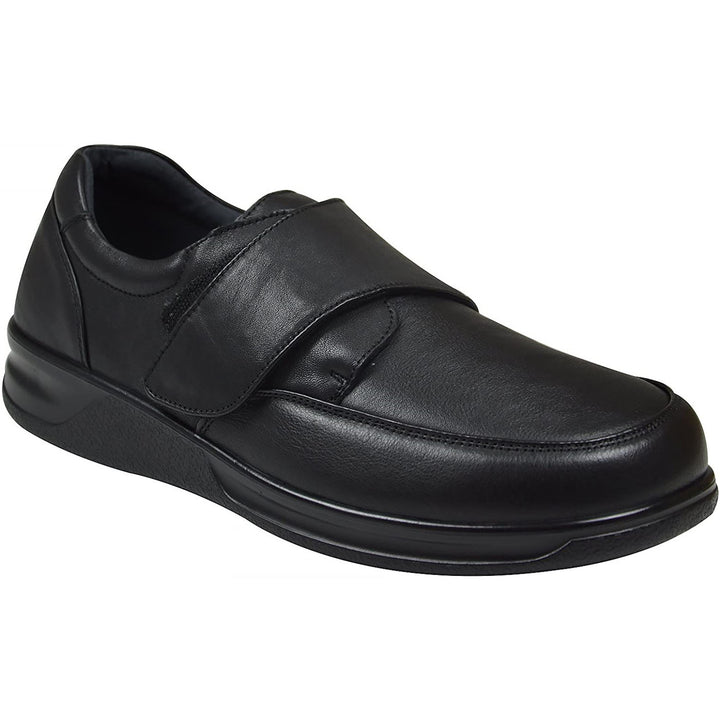 Mens Wide Fit Grunwald A-703 Velcro Shoes in Black - Image 1