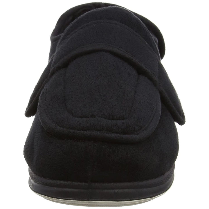 Womens Wide Fit Padders Wrap Slippers in Navy - Image 1