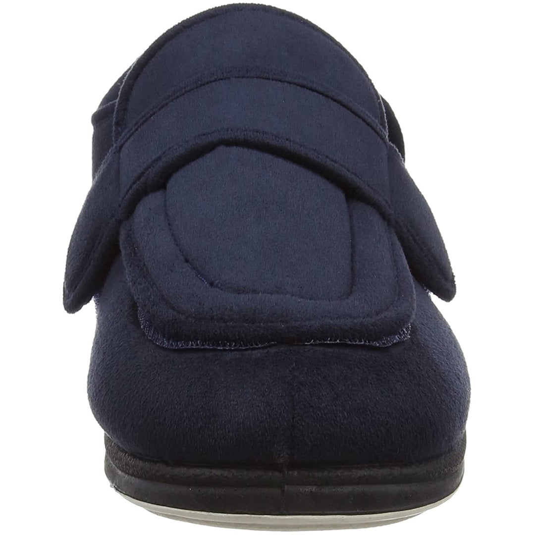 Mens Wide Fit Padders Wrap Slippers in Navy - Image 11