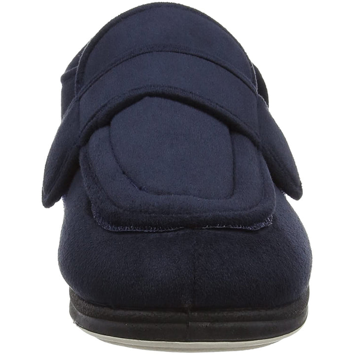 Mens Wide Fit Padders Wrap Slippers in Navy - Image 1