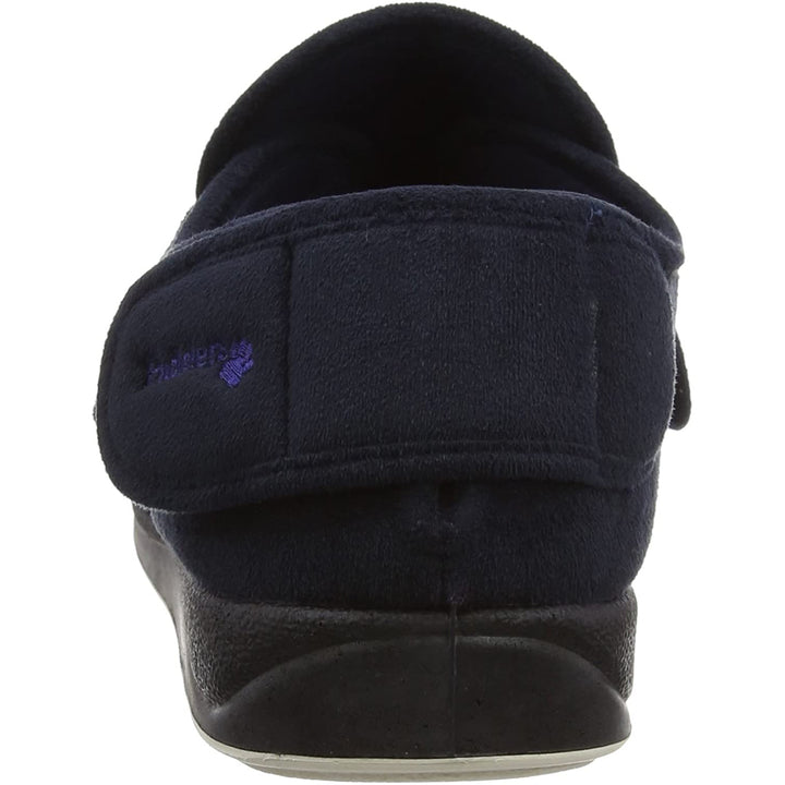 Mens Wide Fit Padders Wrap Slippers in Navy - Image 1
