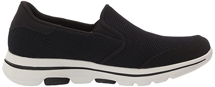 Mens Wide Fit Skechers Go Walk 5 Apprize 55510 Walking Trainers in Black/White - Image 2