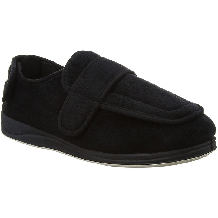 Womens Wide Fit Padders Wrap Slippers in Navy - Image 1
