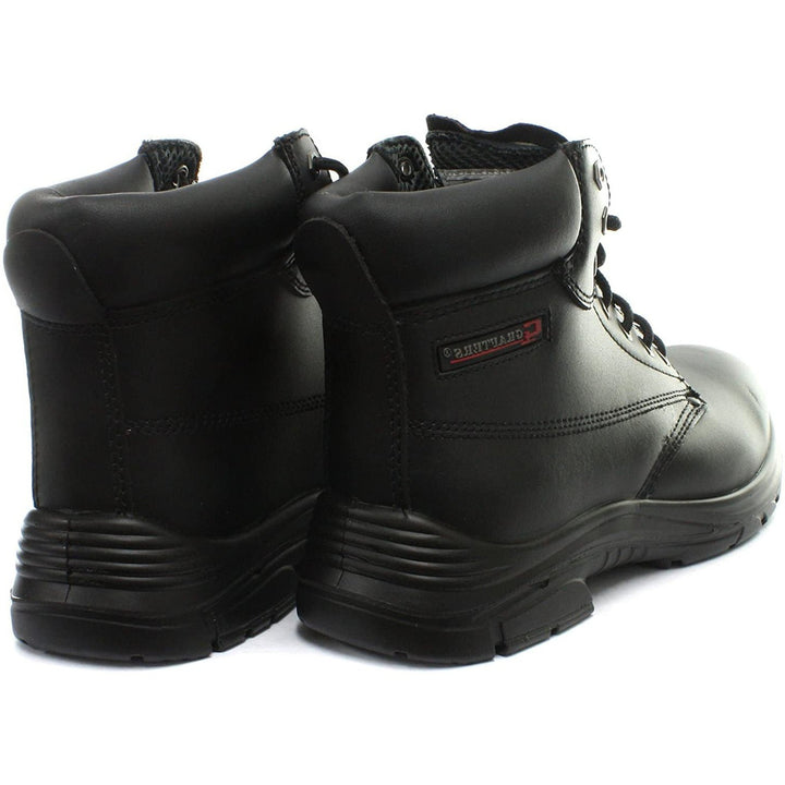 Mens Wide Fit Grafters M9503A Steel Toe Cap Boots in Black - Image 1