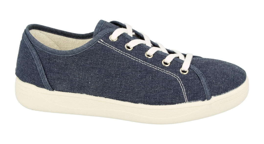 Womens Wide Fit DB Yoko Canvas in Washed Black - Image 5