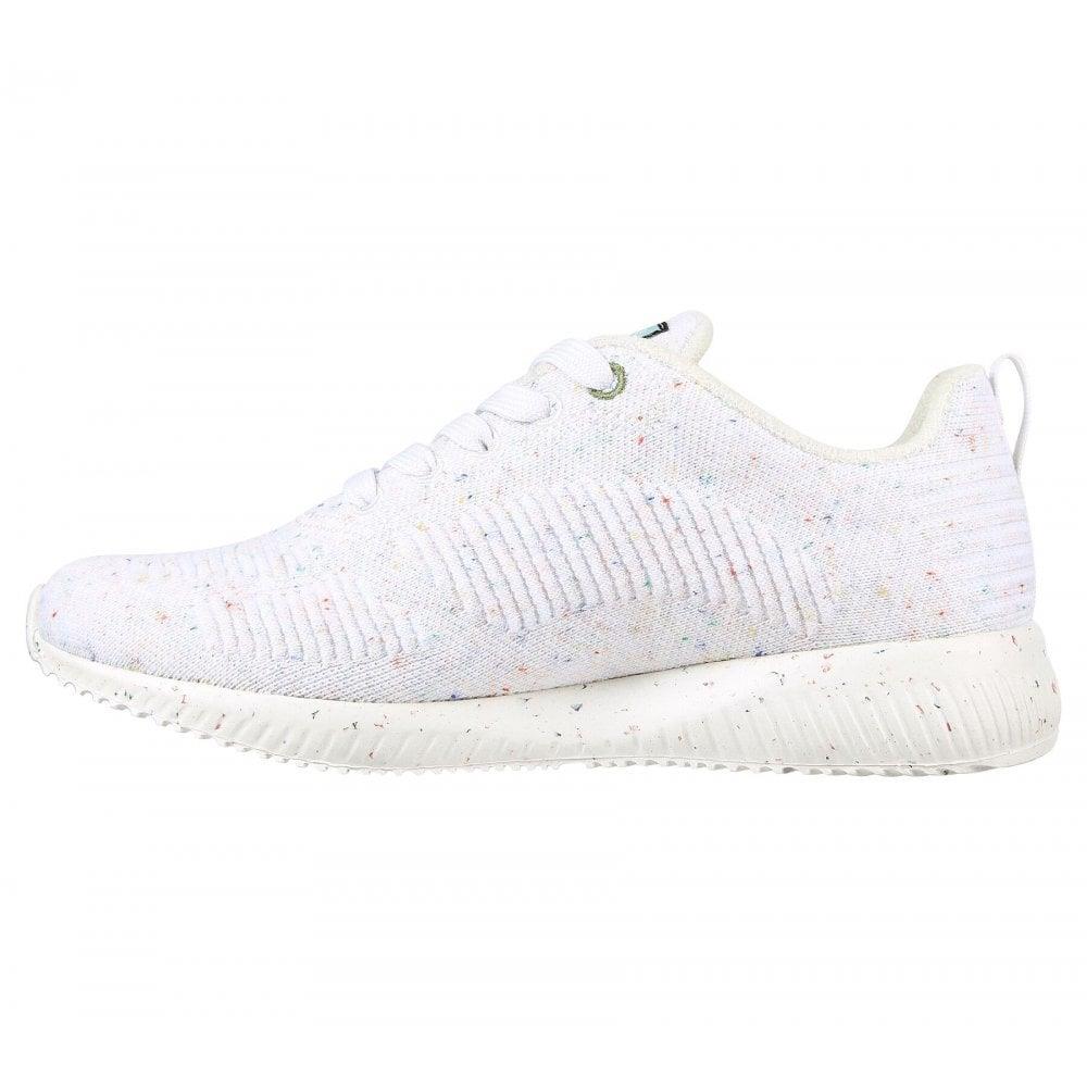 Womens Wide Fit Skechers Bobs Squad Reclaim Life 117282 Walking Trainers in White - Image 4