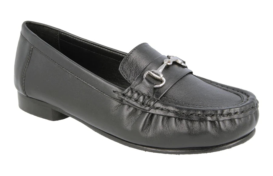 Womens Wide Fit DB Diana Shoes in Black - Image 3