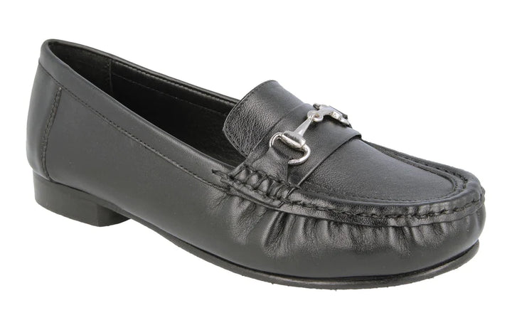 Womens Wide Fit DB Diana Shoes in Black - Image 1