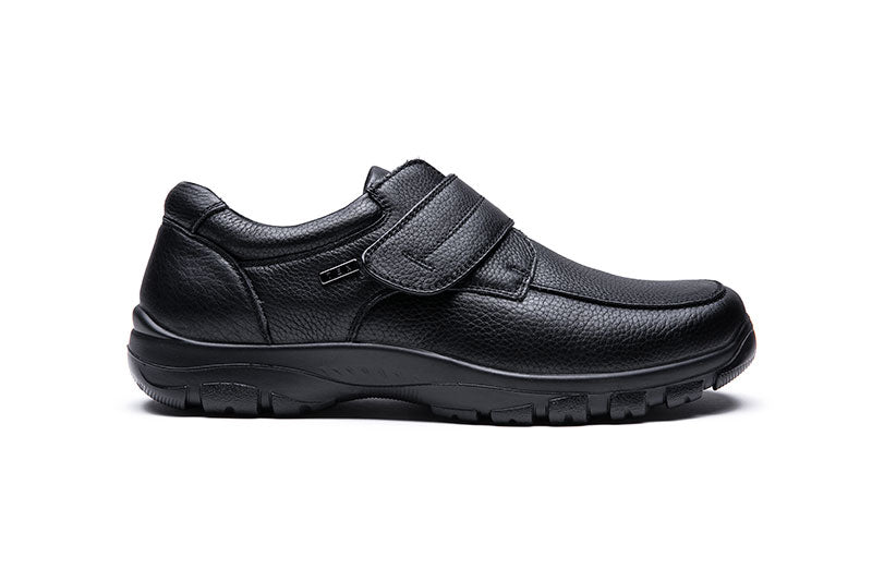 Mens Wide Fit Grunwald A7823 Velcro Shoes in Black - Image 2