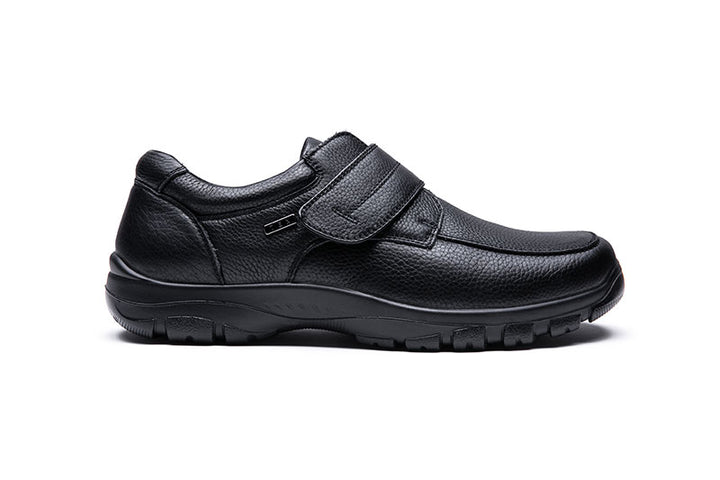 Mens Wide Fit Grunwald A7823 Velcro Shoes in Black - Image 1