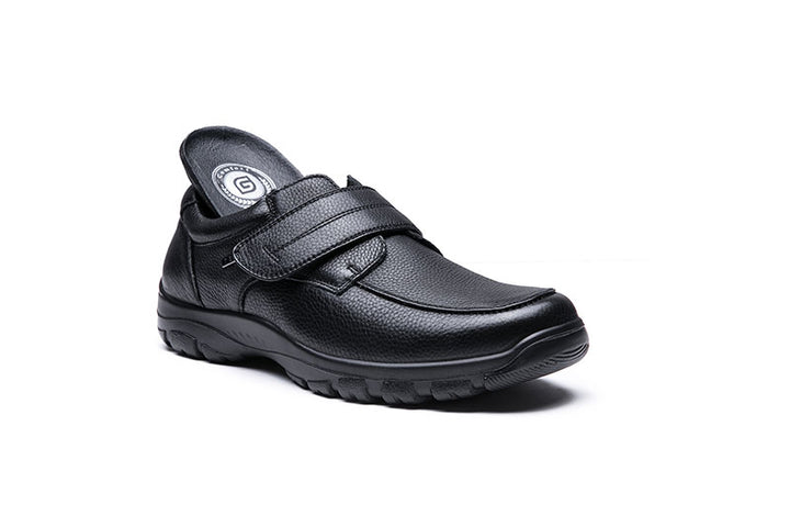 Mens Wide Fit Grunwald A7823 Velcro Shoes in Black - Image 1