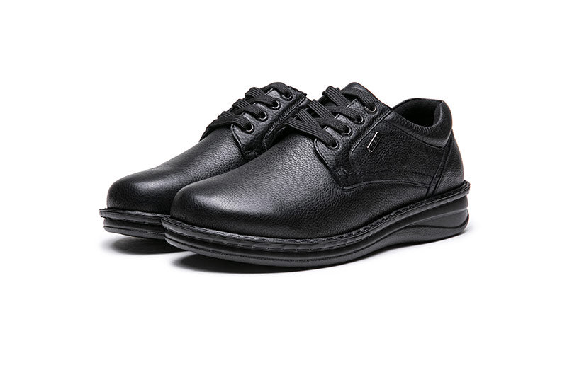Mens Wide Fit Grunwald P-3701 Shoes in Black - Image 4