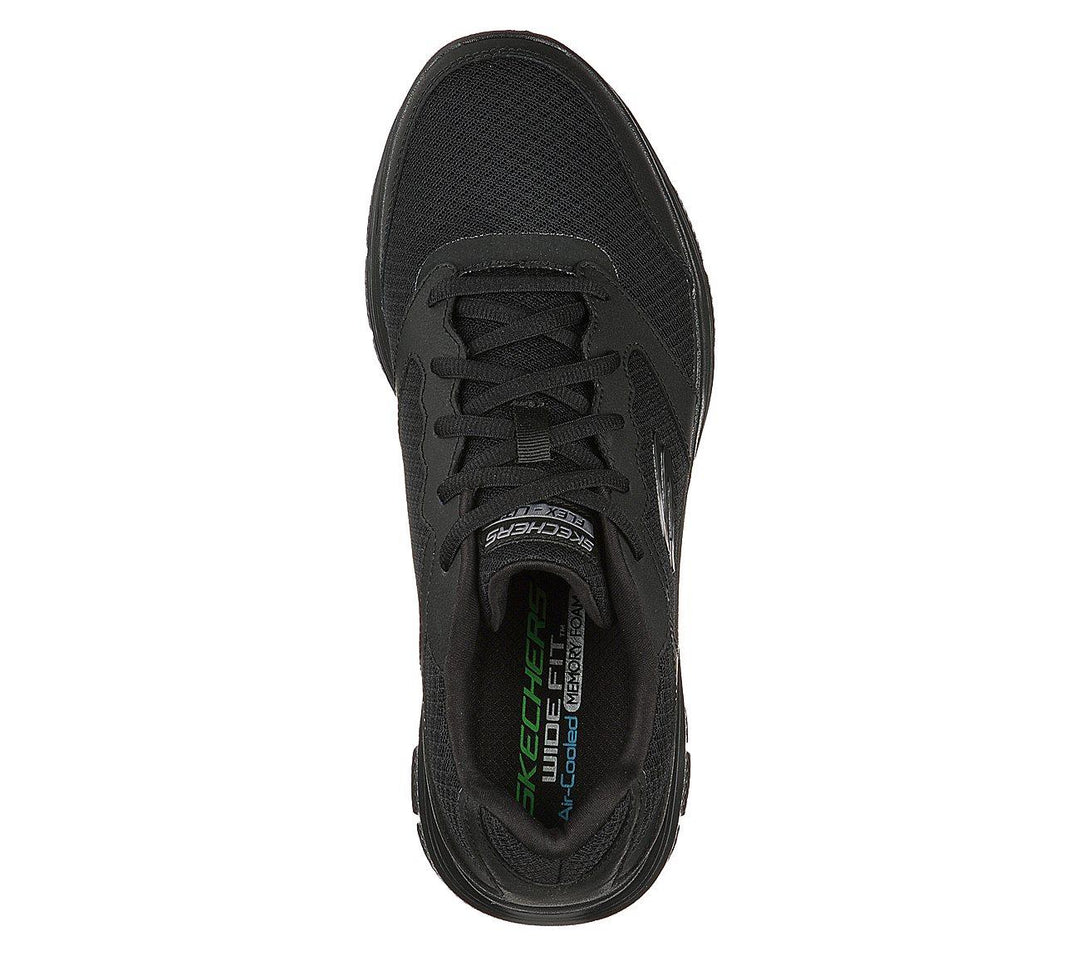 Mens Wide Fit Skechers Flex Advantage 4.0 - 232225 Walking Black Trainers in Black - Image 5
