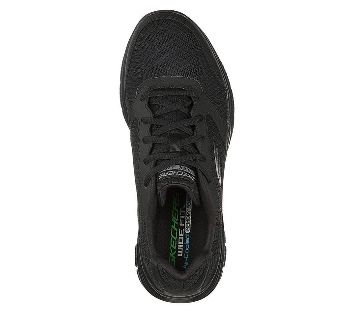 Mens Wide Fit Skechers Flex Advantage 4.0 - 232225 Walking Black Trainers in Black - Image 1