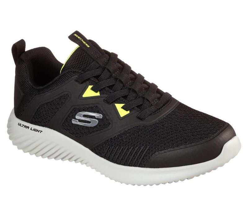 Men's Wide Fit Skechers 232279 Bounder High Degree Walking Trainers in Black - Image 3