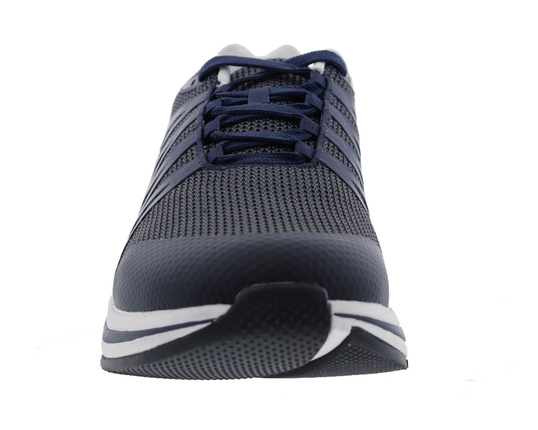 Mens Wide Fit Drew Player Trainers in Navy/Mesh Combo - Image 5