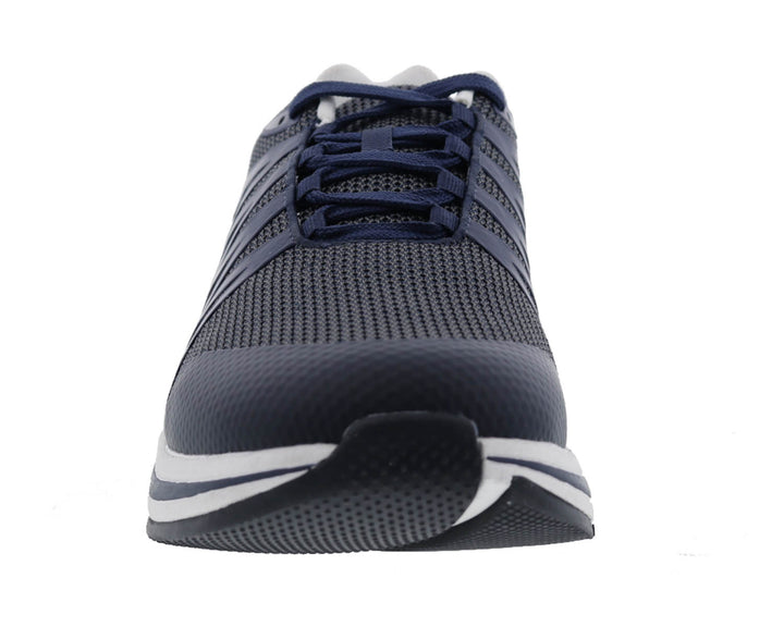 Mens Wide Fit Drew Player Trainers in Navy/Mesh Combo - Image 1