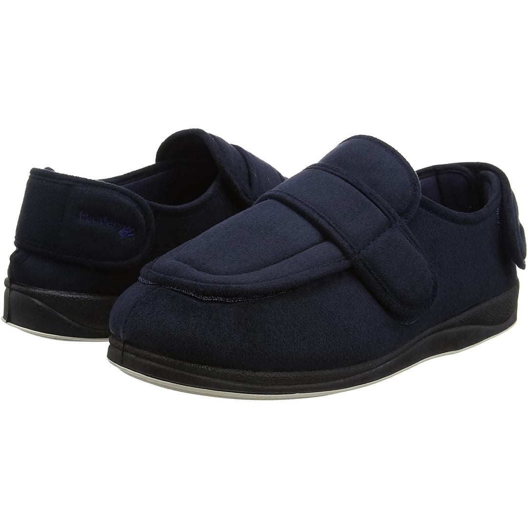 Womens Wide Fit Padders Wrap Slippers in Navy - Image 14