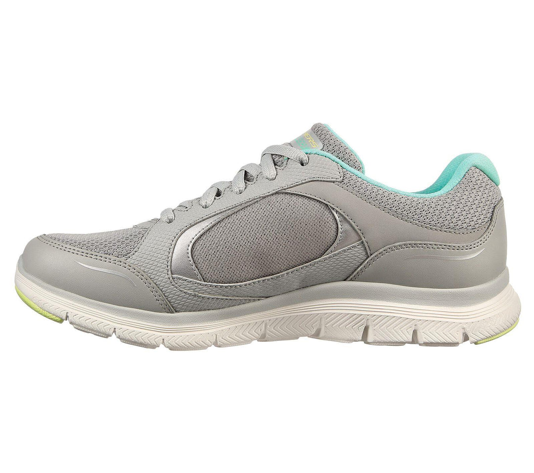 Womens Wide Fit Skechers Flex Appeal 4.0 - 149299 Walking Trainers in Grey/Multi - Image 4