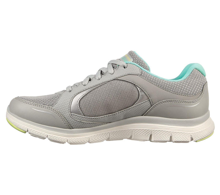 Womens Wide Fit Skechers Flex Appeal 4.0 - 149299 Walking Trainers in Grey/Multi - Image 1