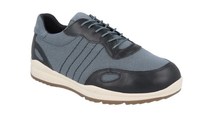 Mens Wide Fit DB Dawson Shoes in Navy - Image 1