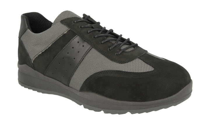 Mens Wide Fit DB Wakefield Shoes in Black - Image 1