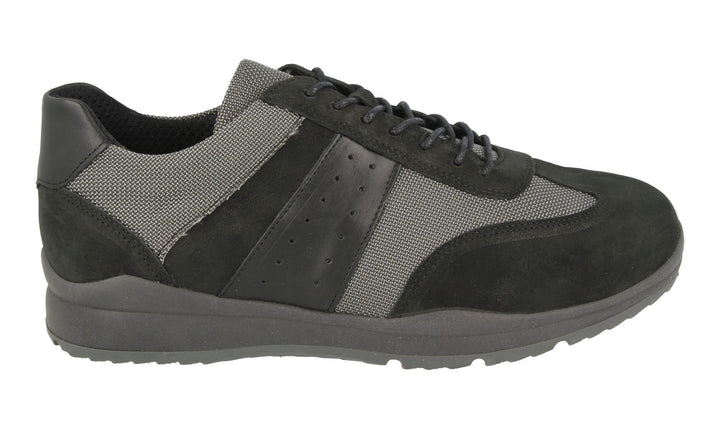 Mens Wide Fit DB Wakefield Shoes in Black - Image 1