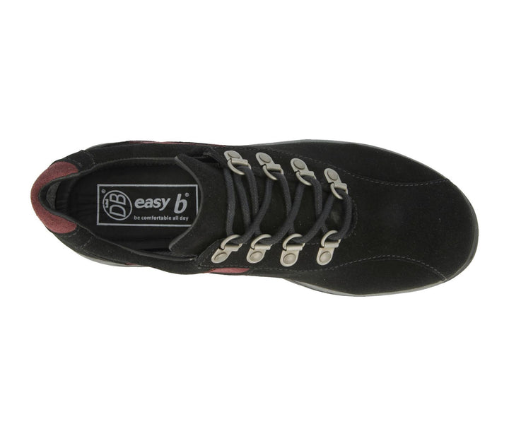 Womens Wide Fit DB Wyoming Walking Trainers in Black Suede - Image 1
