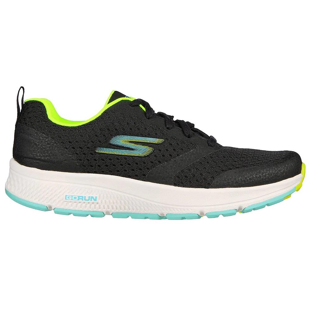 Women's Wide Fit Skechers 128277 Performance Go Run Consistent Intensify Trainers in Black/Lime - Image 2