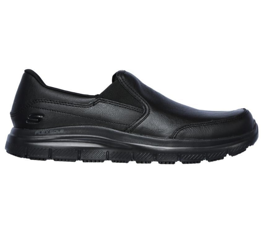 Men's Wide Fit Skechers Work 77071 Bronwood Walking Shoes in Black - Image 2