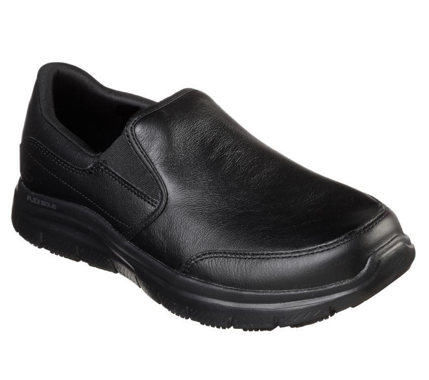 Men's Wide Fit Skechers Work 77071 Bronwood Walking Shoes in Black - Image 3