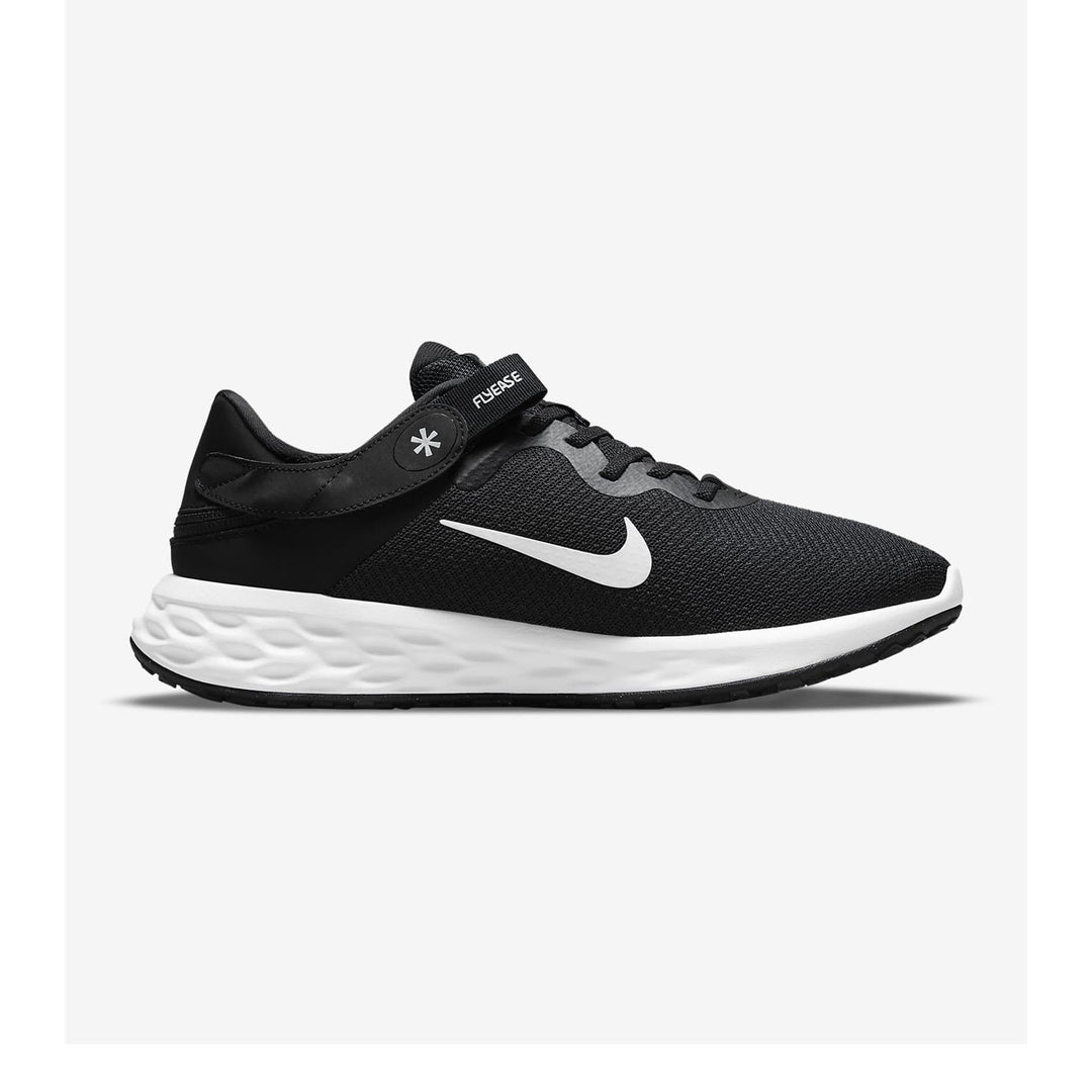 Women's Wide Fit Nike DD8476-003 Revolution 6 Flyease Trainers in Black/White - Image 2