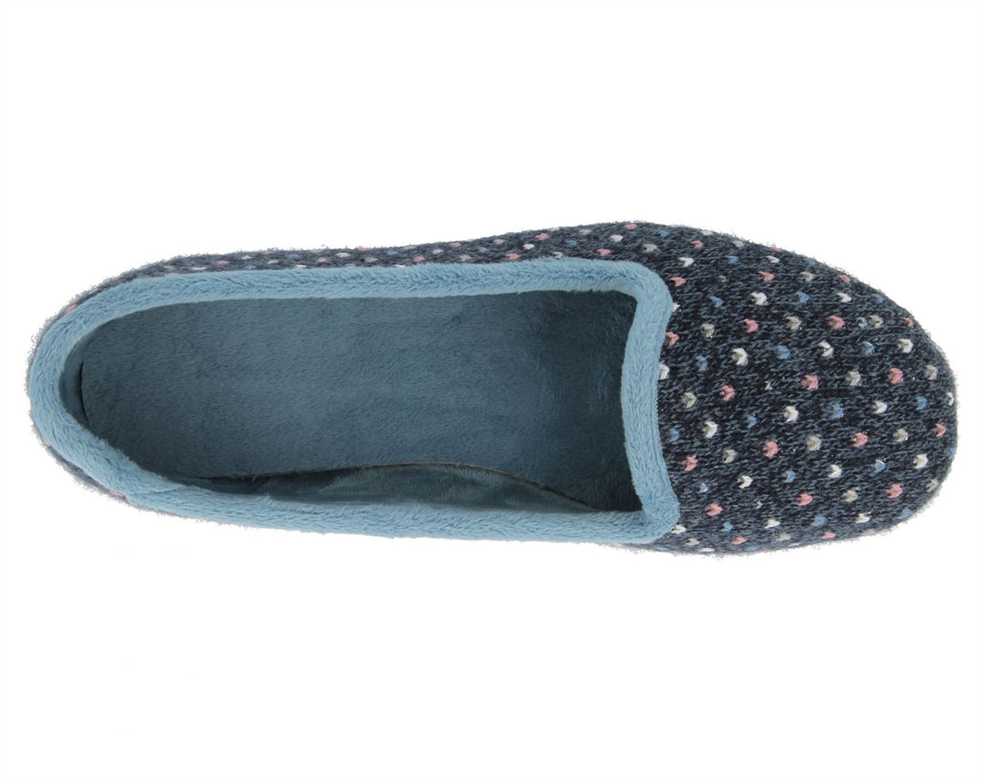 Womens Wide Fit DB Nottingham Slip On Slippers in Black / Fuchsia - Image 10