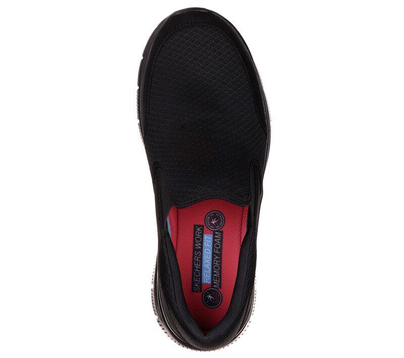 Mens Wide Fit Skechers Work Flex Advantage 77048 McAllen Slip On Walking Trainers in Black - Image 6