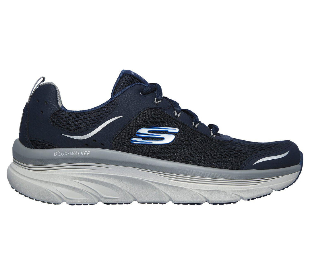 Men's Wide Fit Skechers 232044 D'lux Walker Walking Trainers in Black/White - Image 9