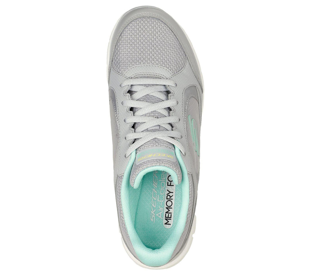 Womens Wide Fit Skechers Flex Appeal 4.0 - 149299 Walking Trainers in Grey/Multi - Image 5