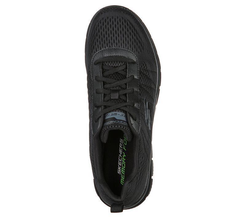 Men's Wide Fit Skechers 232081 Track Moulton Walking Trainers in Black - Image 5
