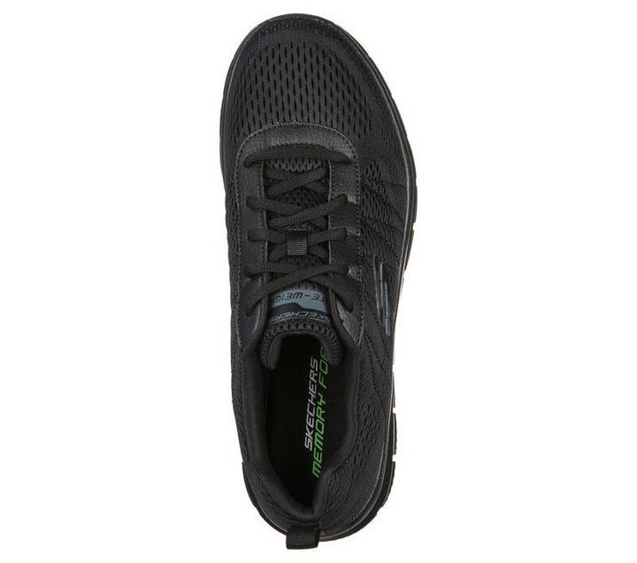 Men's Wide Fit Skechers 232081 Track Moulton Walking Trainers in Black - Image 1