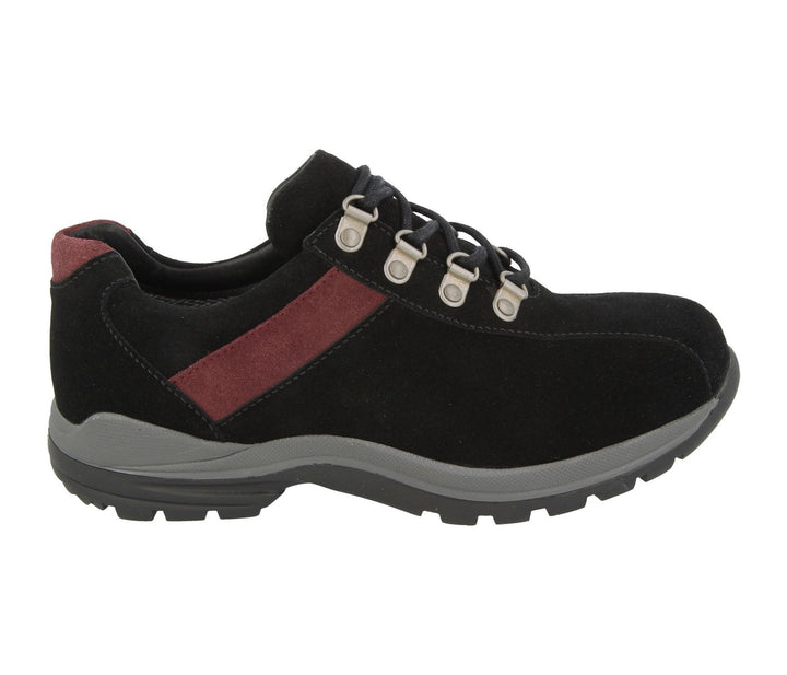 Womens Wide Fit DB Wyoming Walking Trainers in Black Suede - Image 1