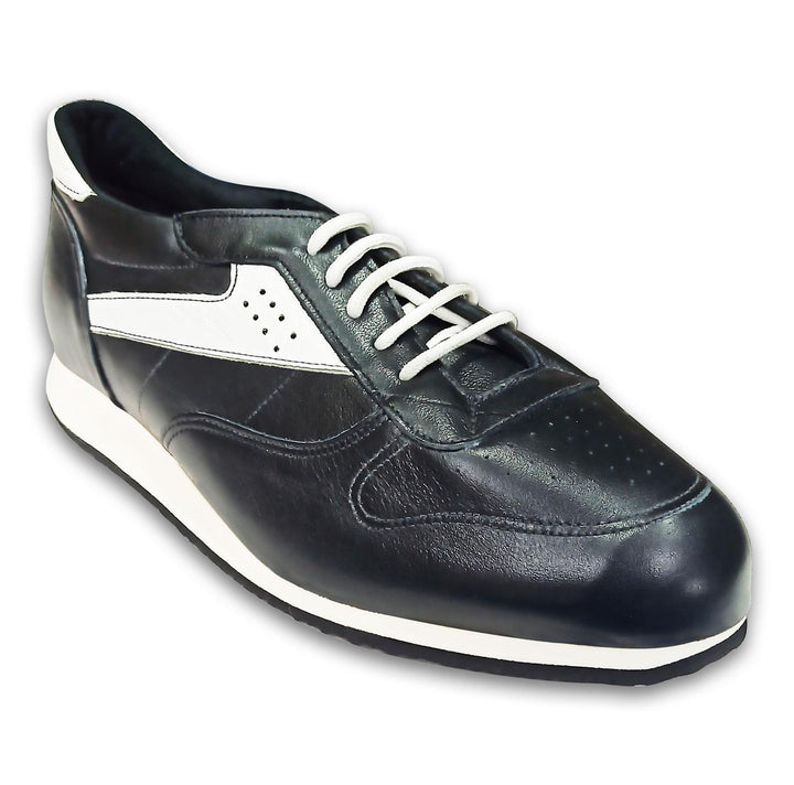 Womens Wide Fit Reed Denise Trainers in Black & White - Image 1