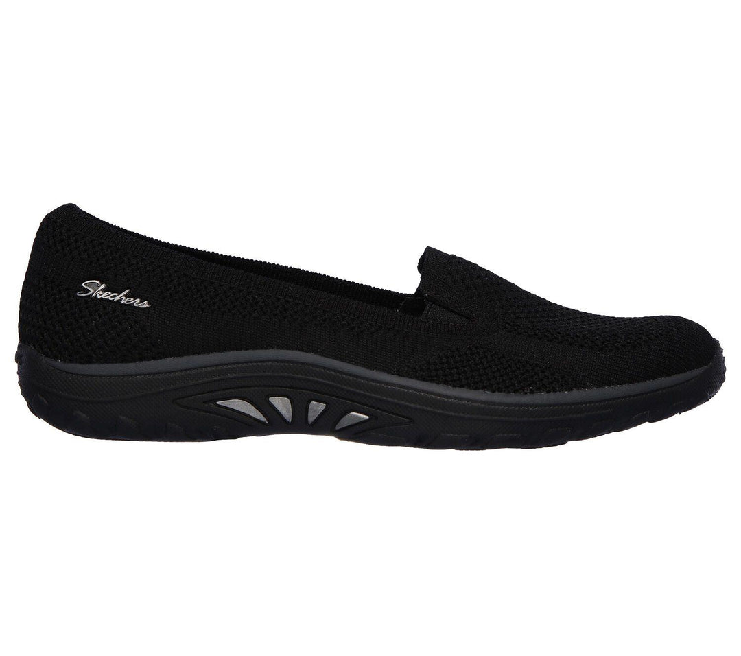 Womens Wide Fit Skechers Reggae Fest Enjoy 49679 Slip On Shoes in Black - Image 2