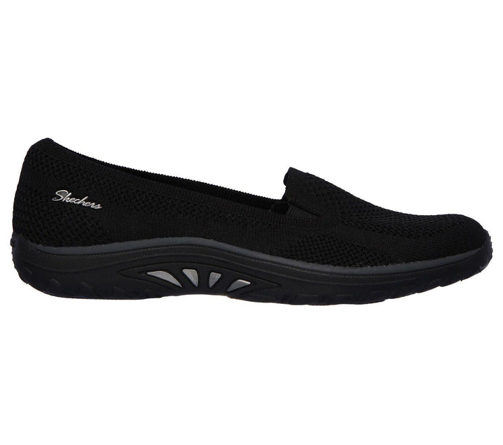 Womens Wide Fit Skechers Reggae Fest Enjoy 49679 Slip On Shoes in Black - Image 1