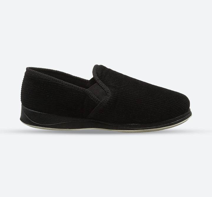 Mens Wide Fit Padders Albert Slip On Slippers in Navy - Image 1