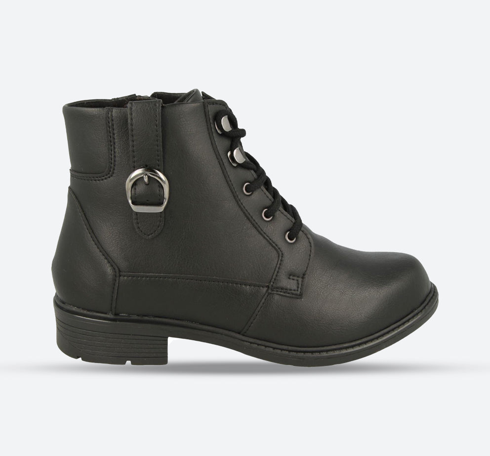 Womens Wide Fit DB Atlas Vegan Boots in Tan - Image 1