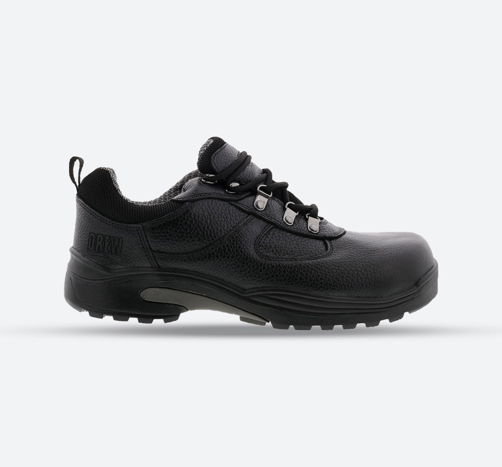 Mens Wide Fit Drew Boulder Waterproof Shoes in Black - Image 1