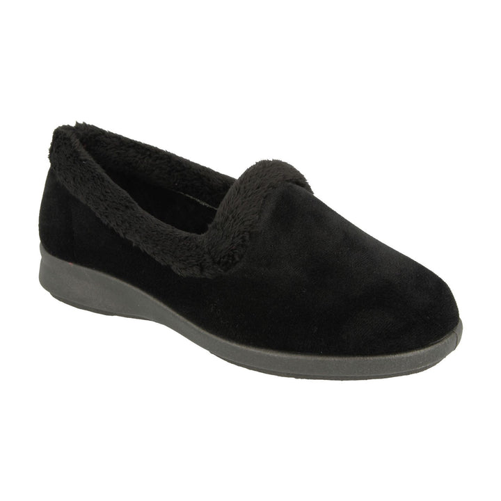Womens Wide Fit DB Chicago Shoes in Black - Image 1