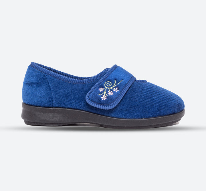 Womens Wide Fit DB Caroline Slippers in Blue - Image 1