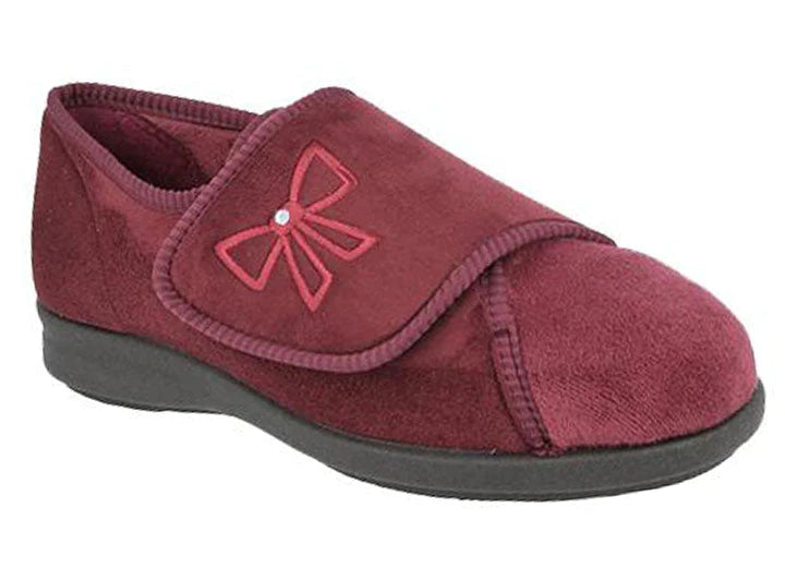 Womens Extra Wide Fit DB Keeston Cosy Slippers in Black - Image 1